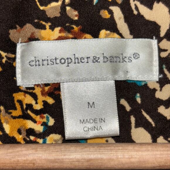 C&B Abstract Floral Print Rustic Boho Jacket Shacket Medium Jewel Tones Brown - Picture 4 of 6